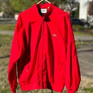 90s Red Izod Lacoste Blanket Lined Jacket Full Zip SIZE Large